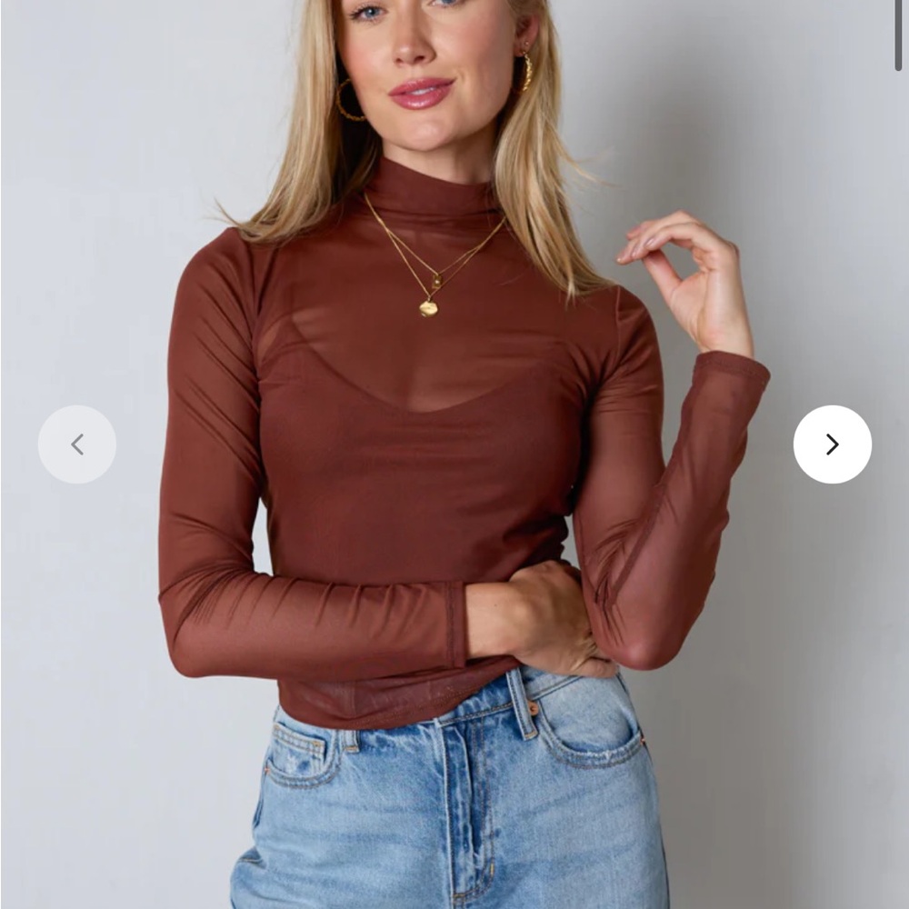 Vestique Long Sleeve Mesh Top